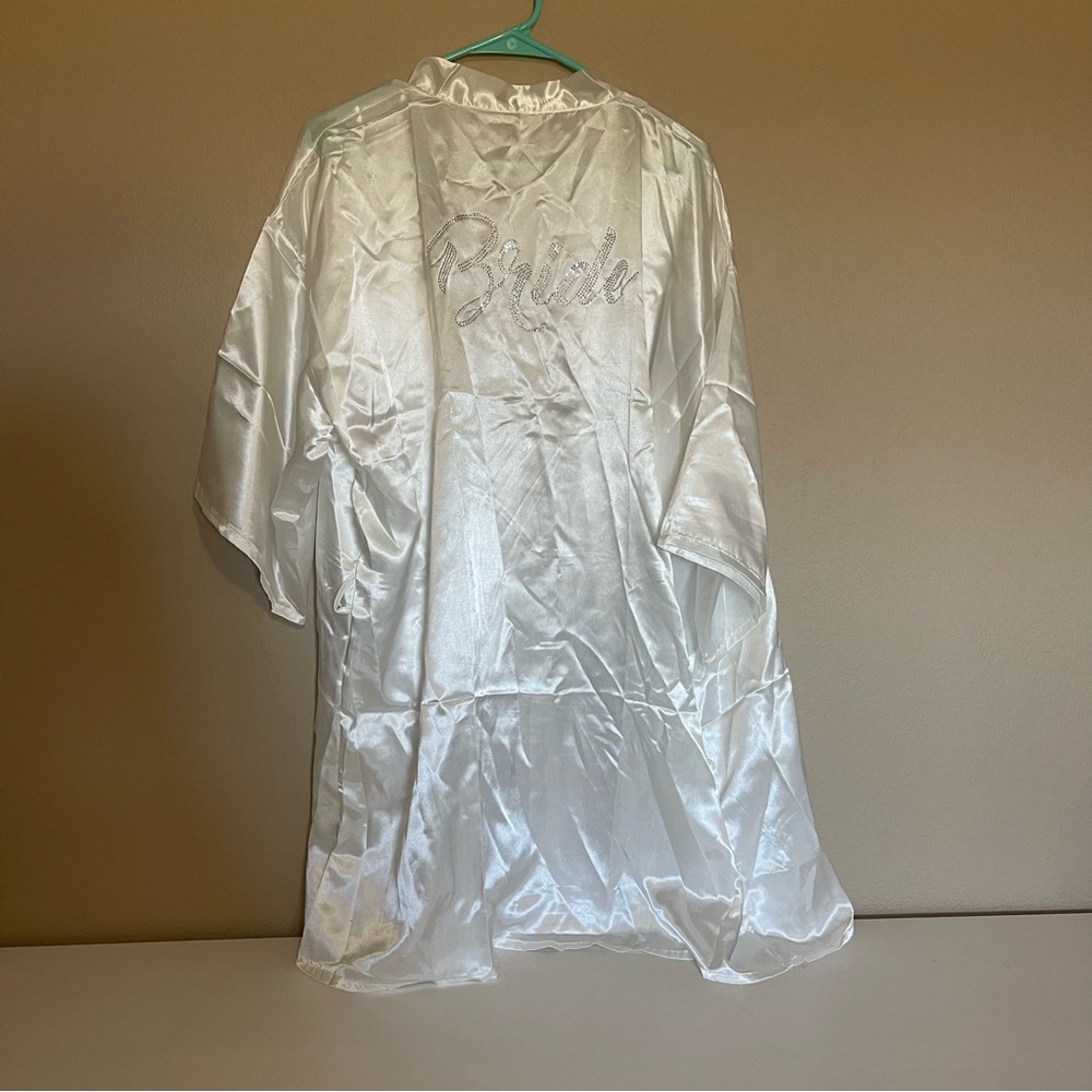 White Satin Bridal Robe